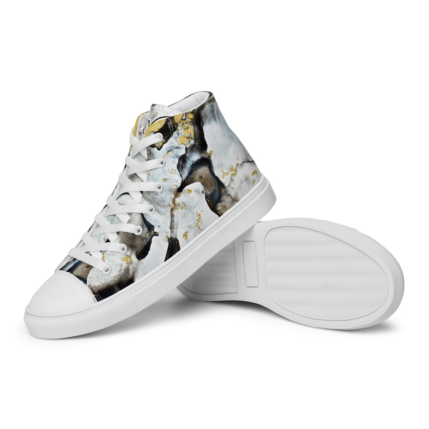 High-Top-Canvas-Schuhe für Damen – Schwarz-Weiß-Design