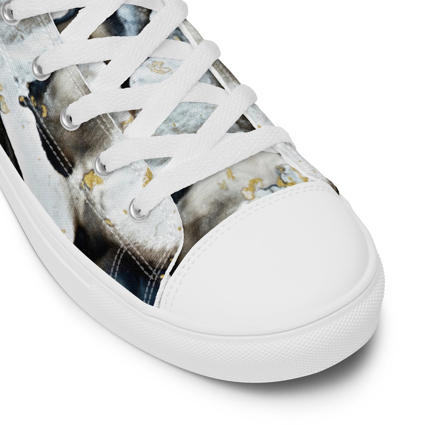 High-Top-Canvas-Schuhe für Damen – Schwarz-Weiß-Design