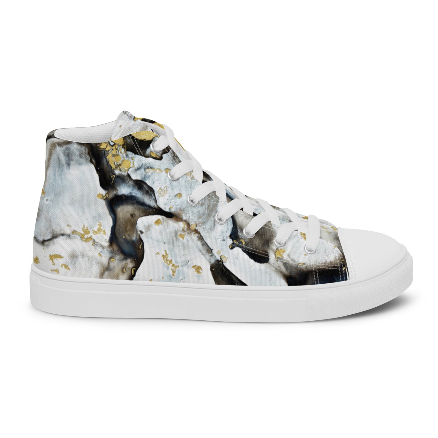 High-Top-Canvas-Schuhe für Damen – Schwarz-Weiß-Design