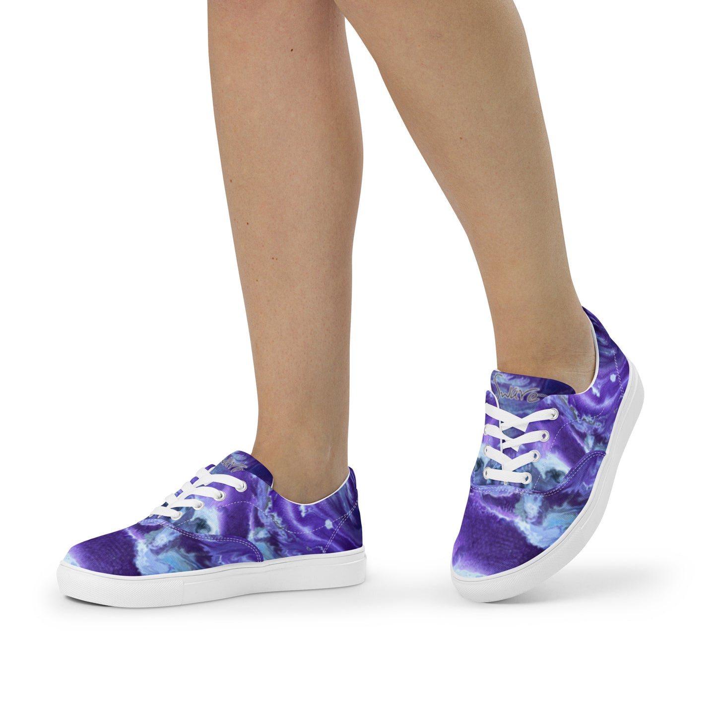 Women’s lace-up canvas shoes - Cosmic Purple