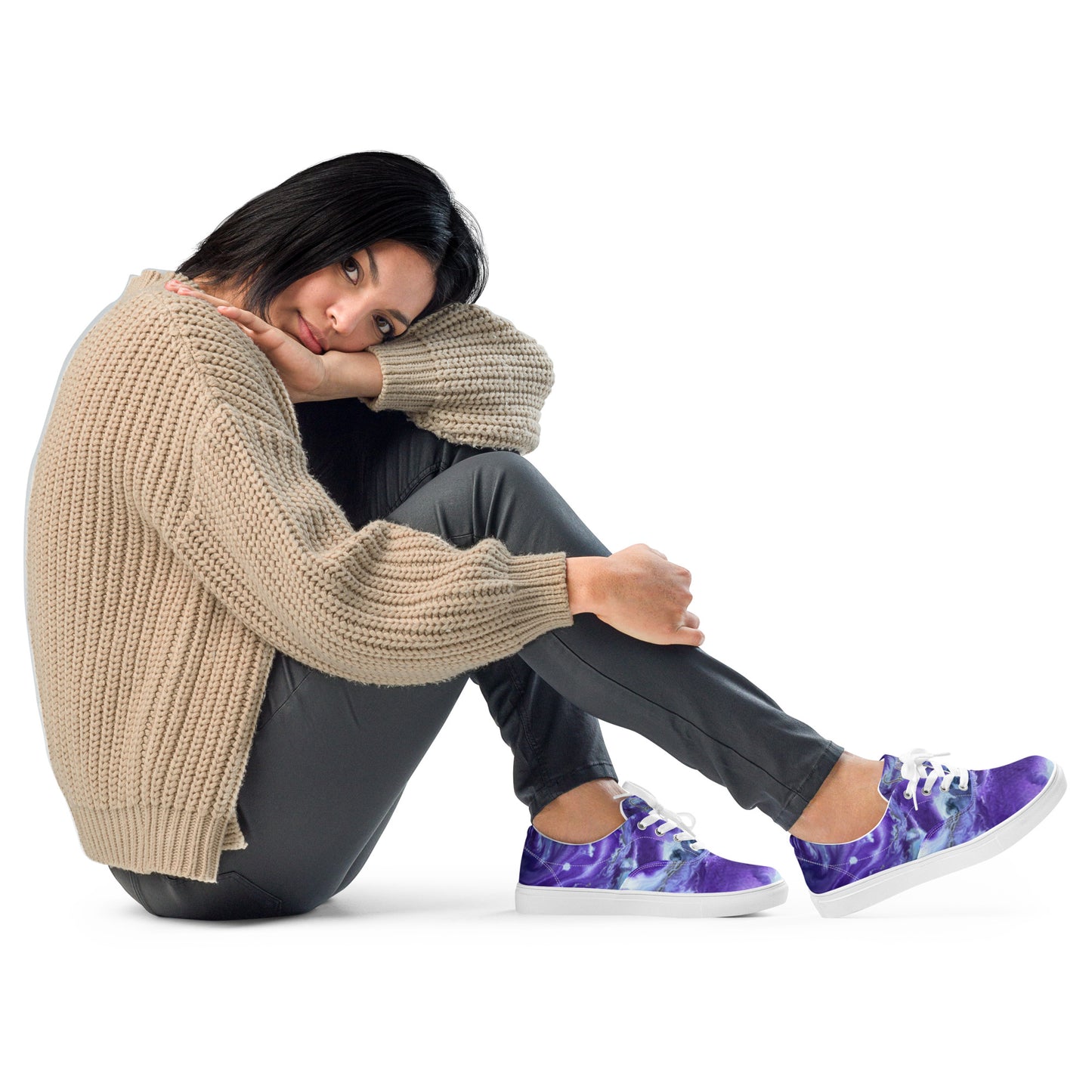 Women’s lace-up canvas shoes - Cosmic Purple