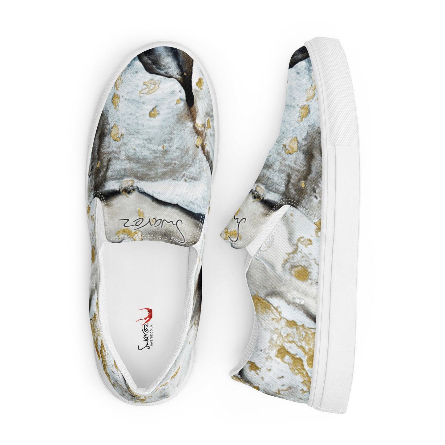 Women’s slip-on canvas shoes - Black and white design