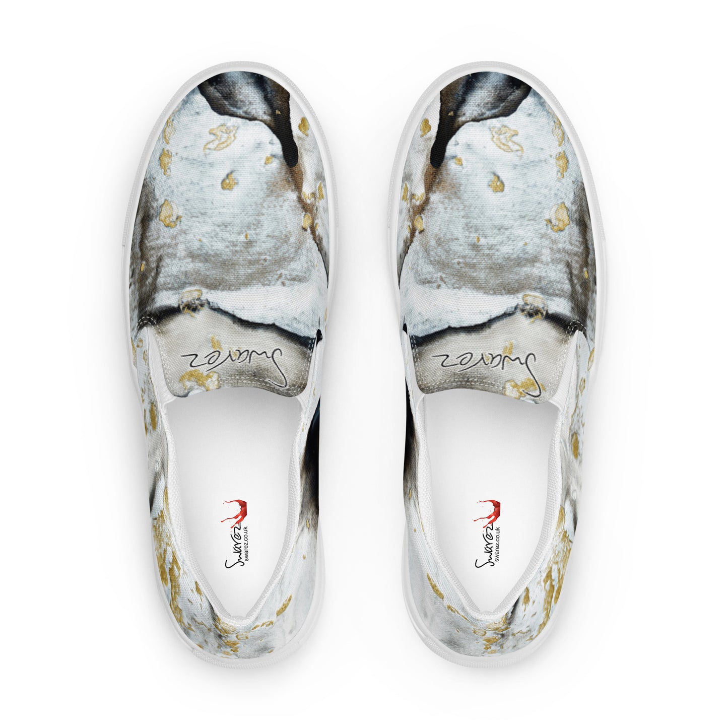 Women’s slip-on canvas shoes - Black and white design