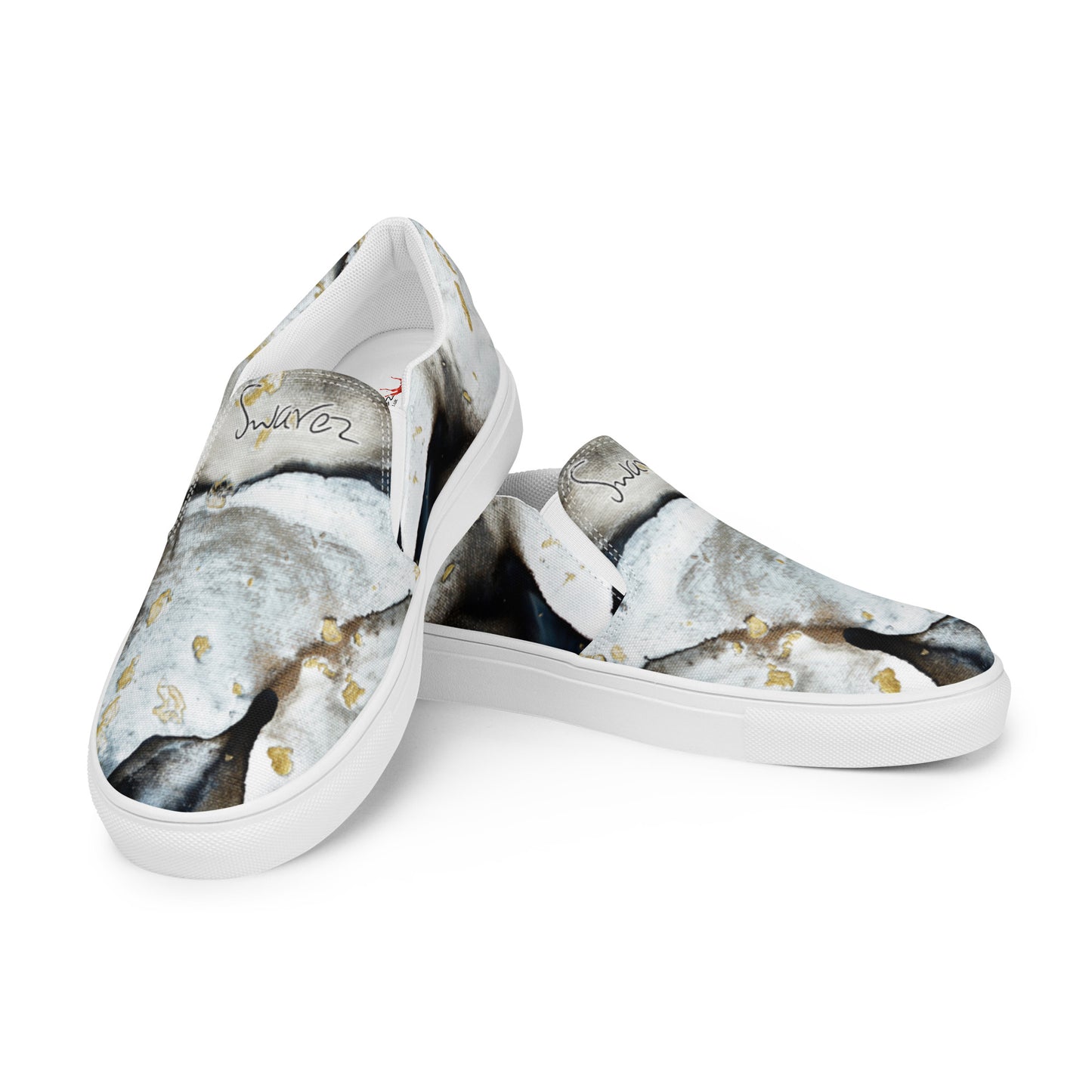 Women’s slip-on canvas shoes - Black and white design
