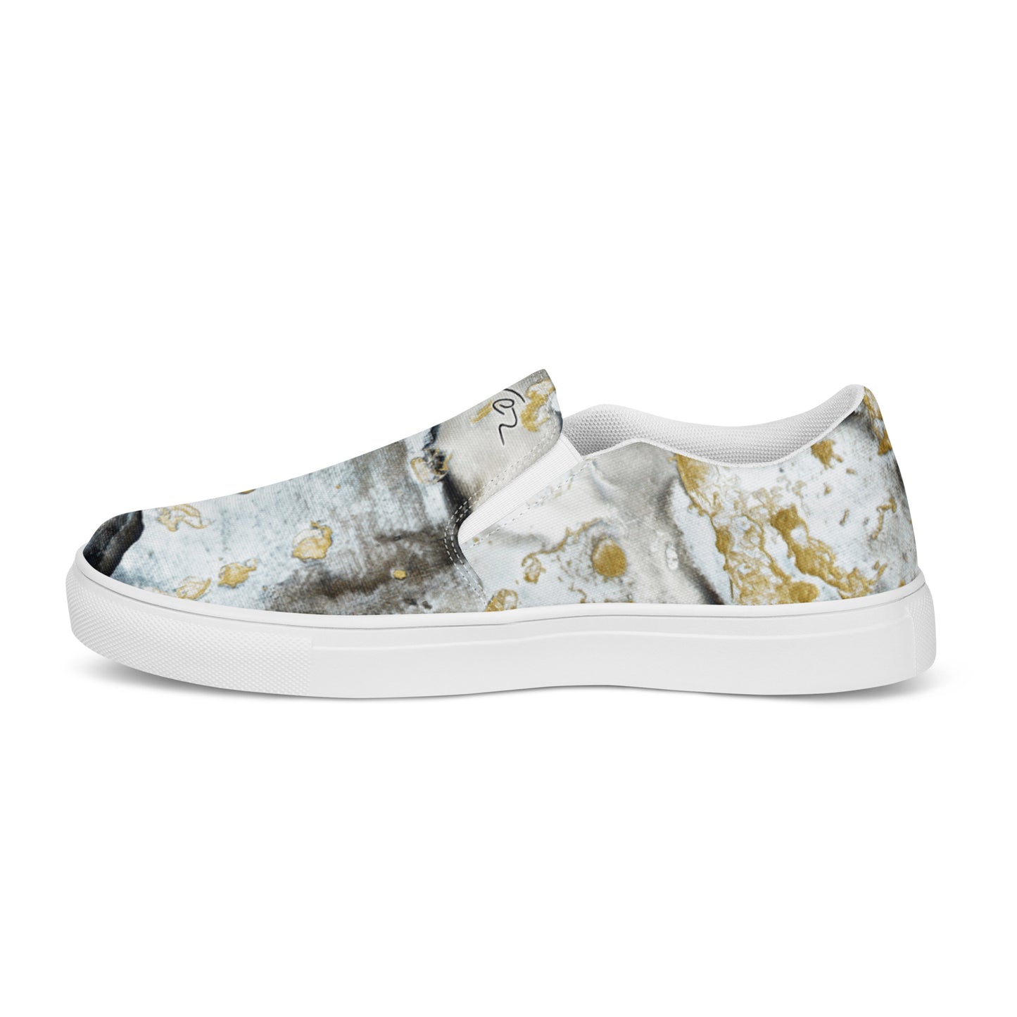 Women’s slip-on canvas shoes - Black and white design