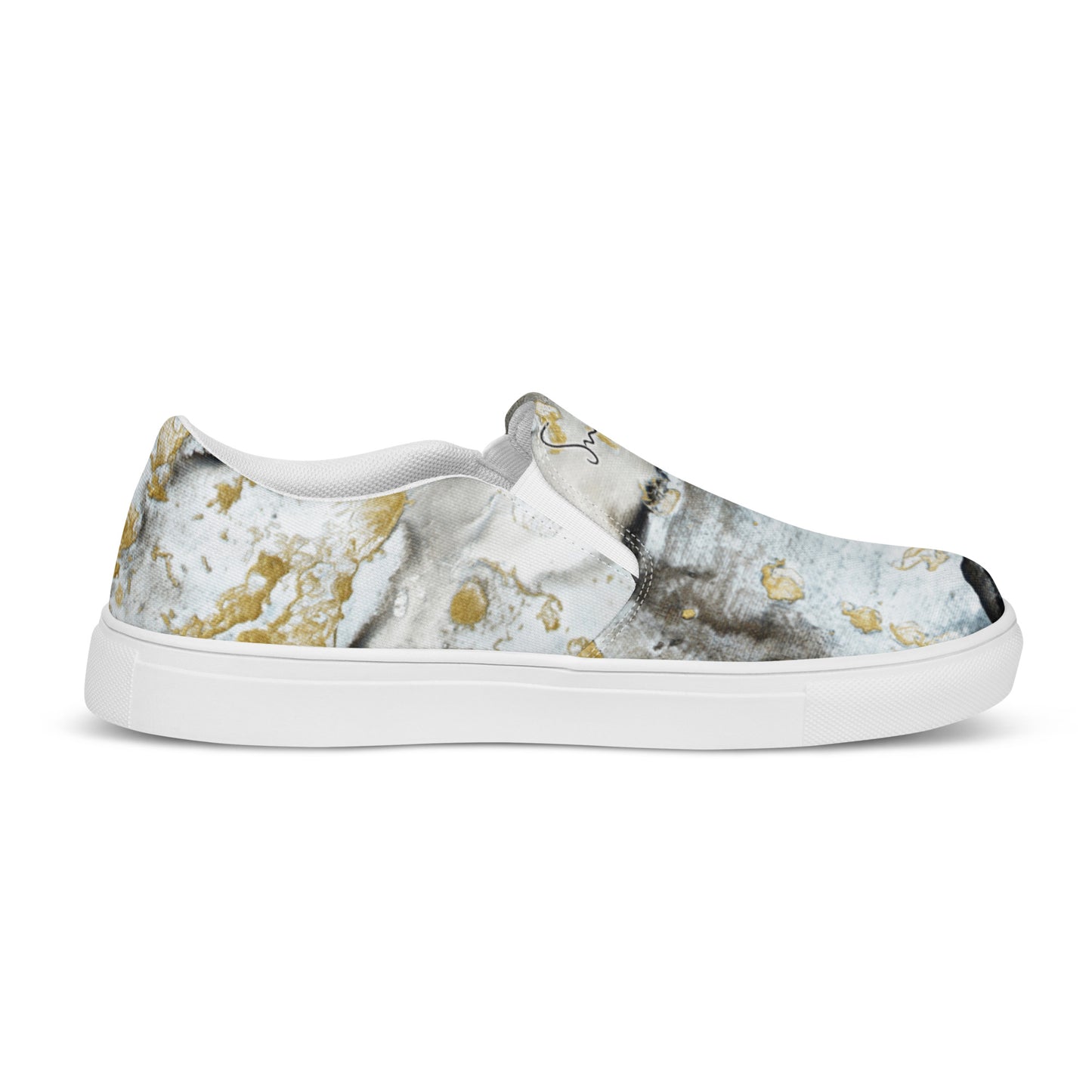 Women’s slip-on canvas shoes - Black and white design