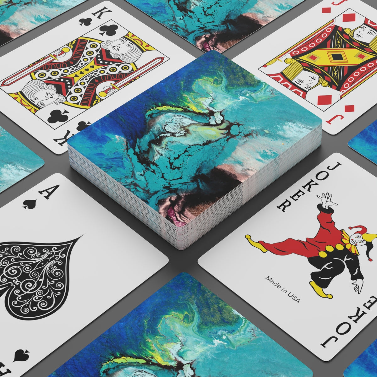 Cartas de jogar personalizadas - design Deep Blue
