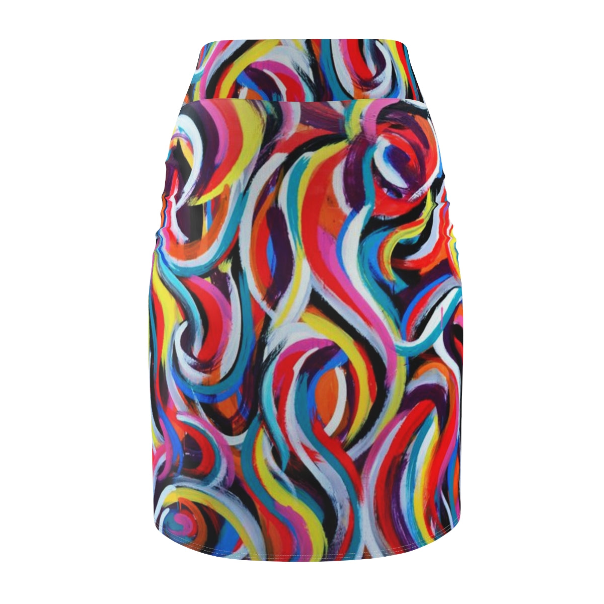 Women's Pencil Skirt - Multi color swirls