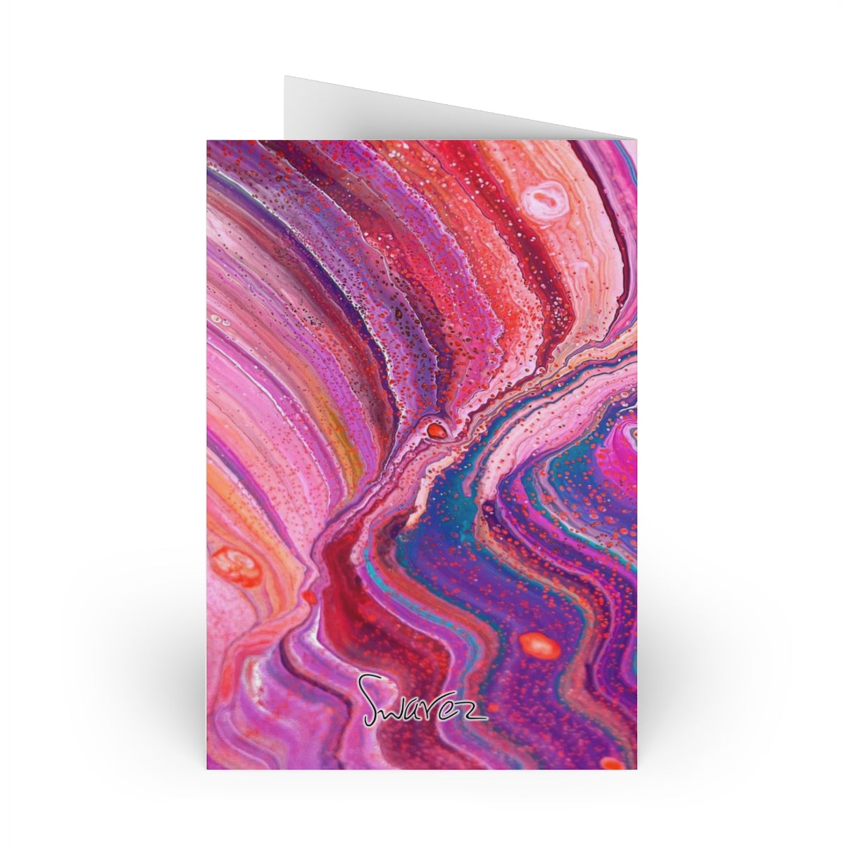 Grußkarten (1 oder 10 Stück) – kosmisches Design
