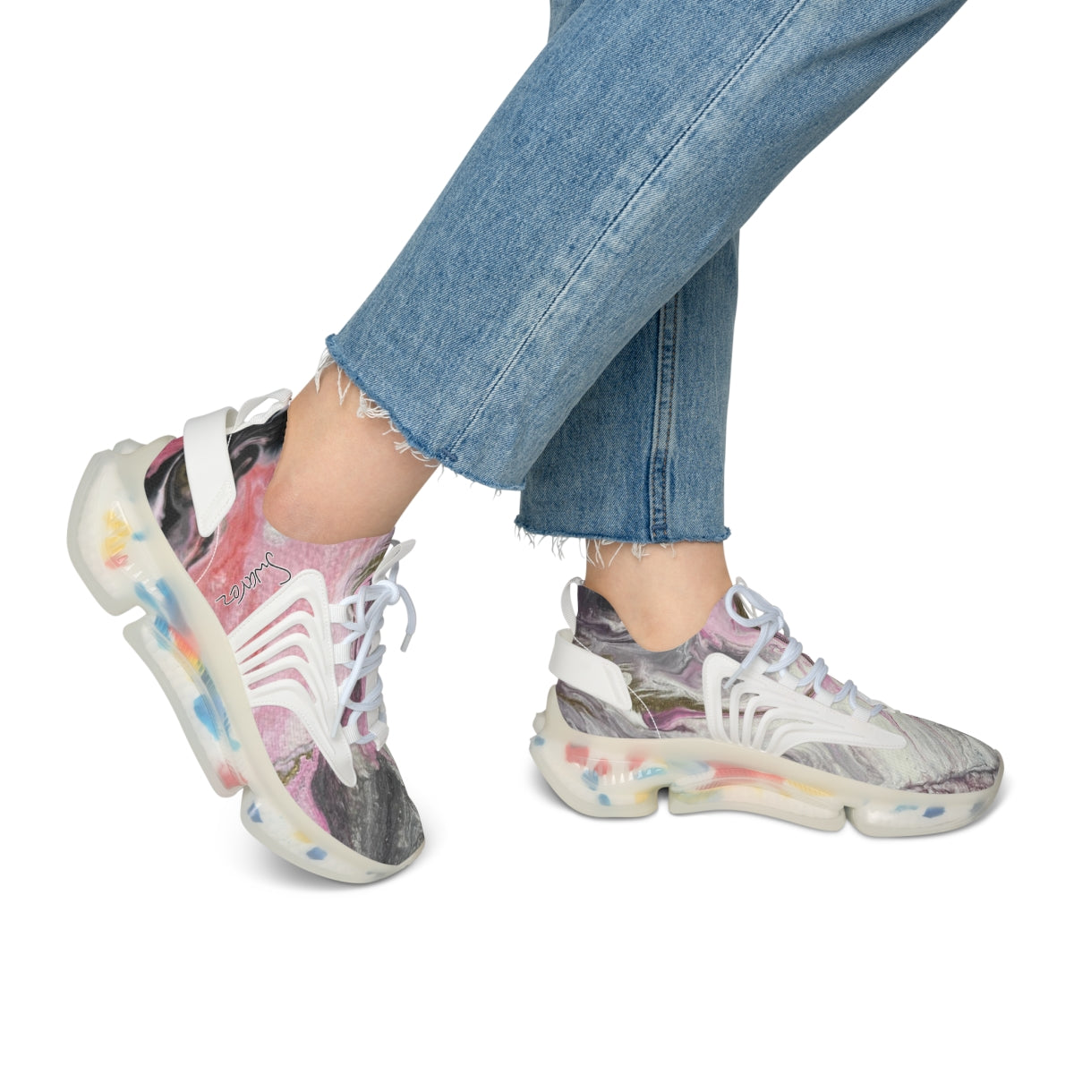 Mesh-Sneaker für Damen – Altrosa-Design 