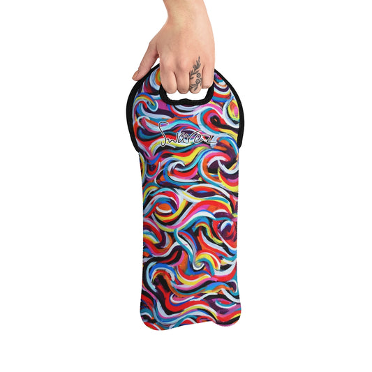 Wine Tote Bag - Multi color swirl design