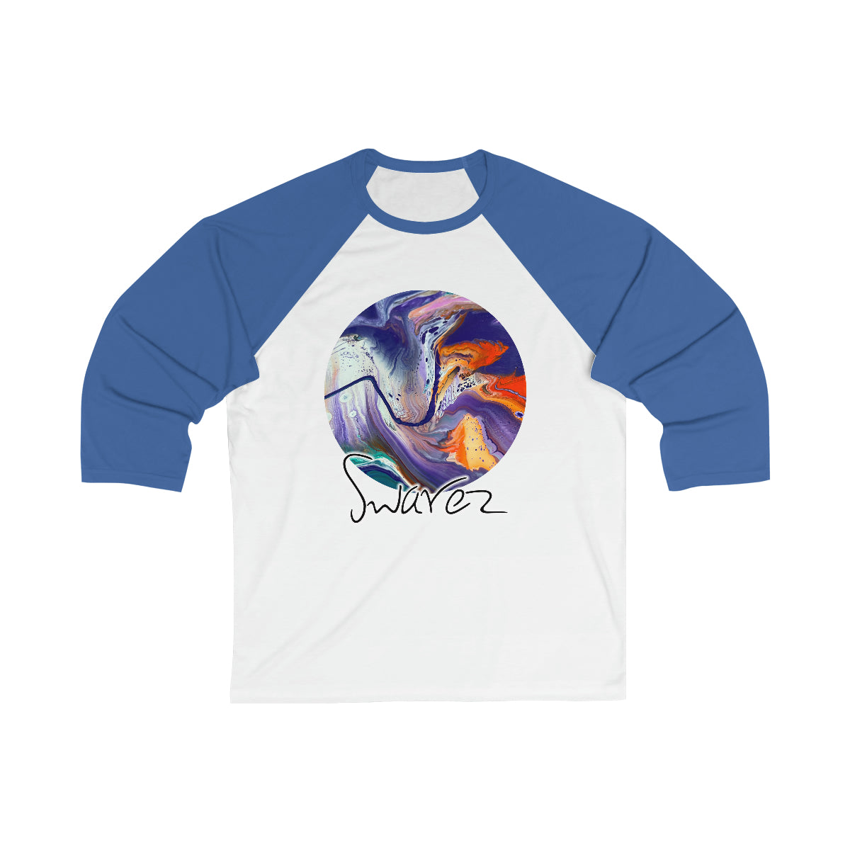 Camiseta Unissex de Beisebol Manga 3\4 - Design Círculo