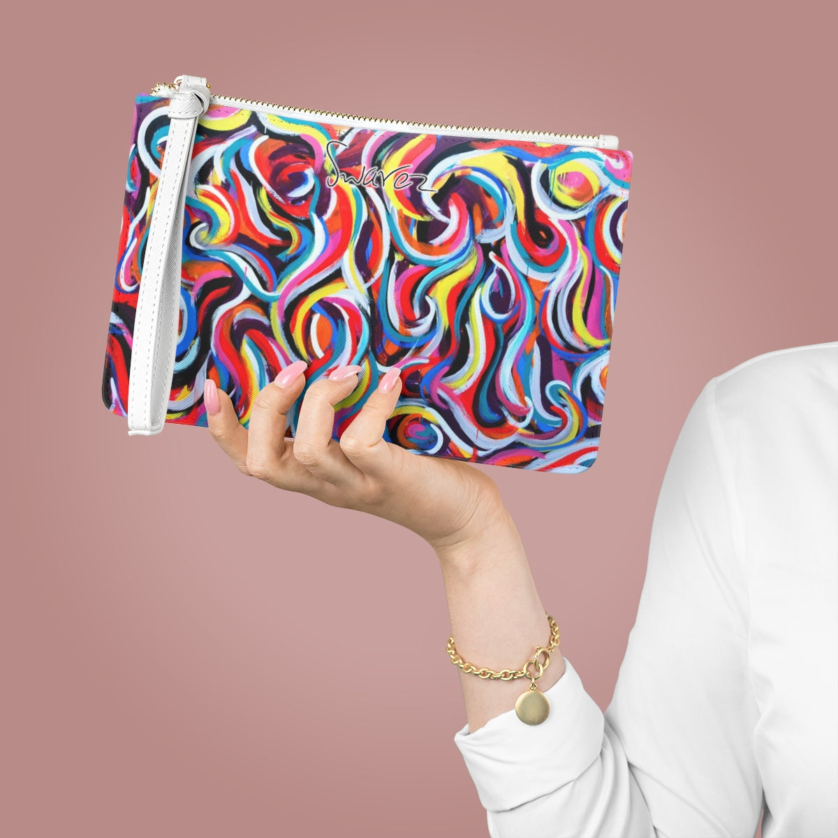 Clutch-Tasche – mehrfarbiges Wirbeldesign 