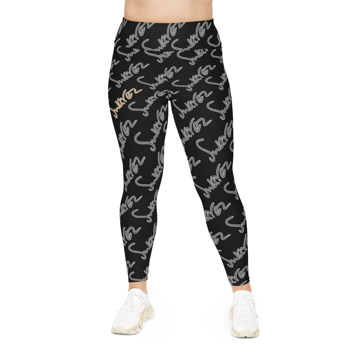 Plus Size Leggings - Swarez logos in black