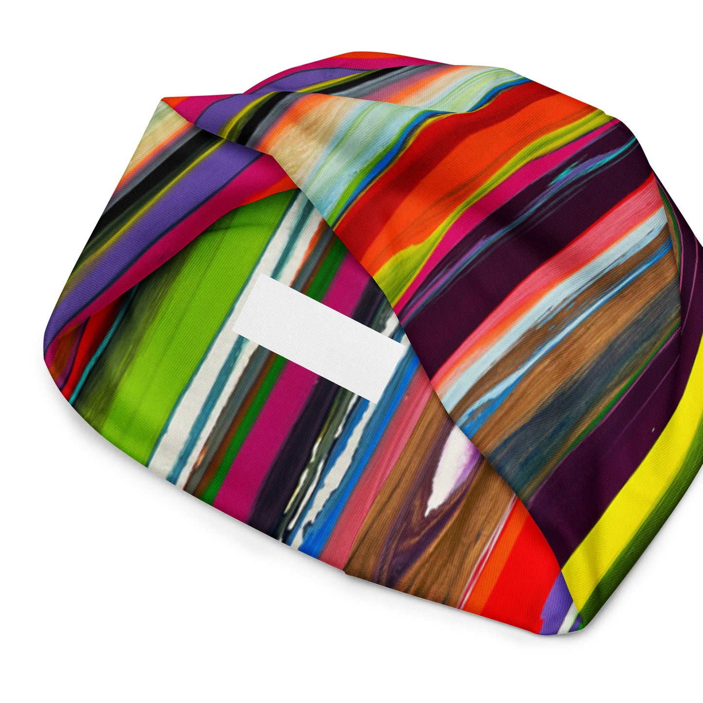 Allover-Print-Mütze mit vertikalen Streifen