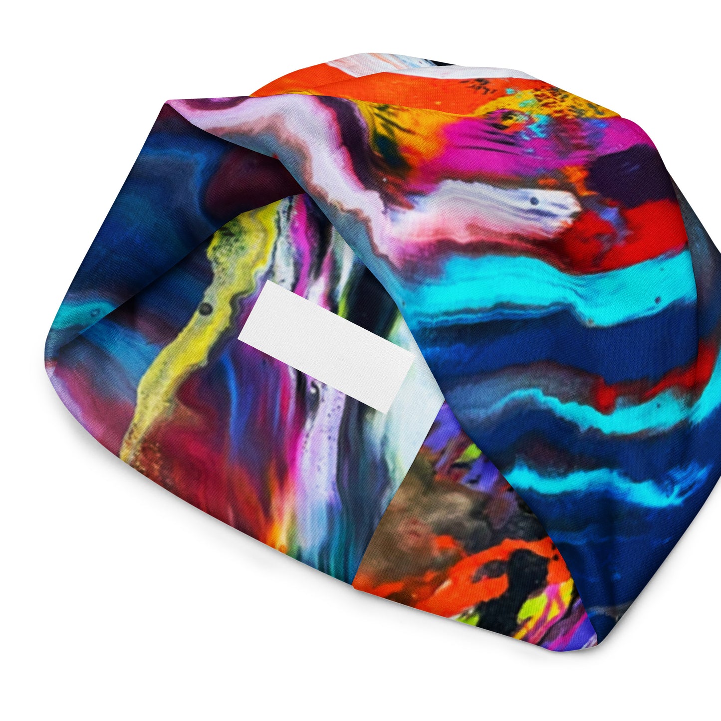 Allover-Print-Mütze – Regenbogenwellen-Design