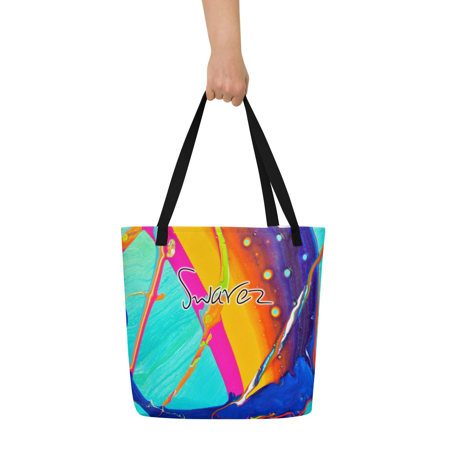 All-Over Print Large Tote Bag - Rainbow design