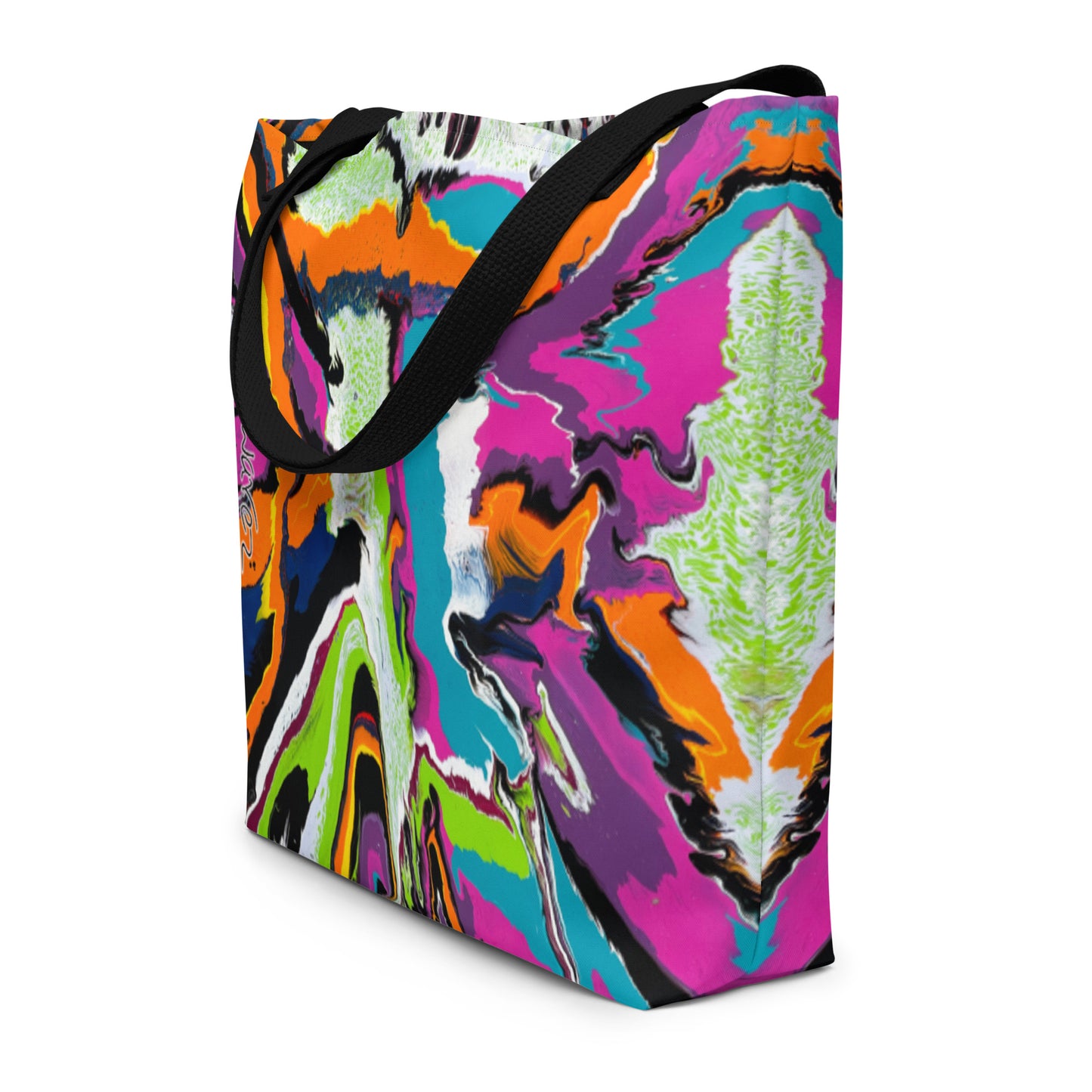 All-Over Print Large Tote Bag - Orange burst design