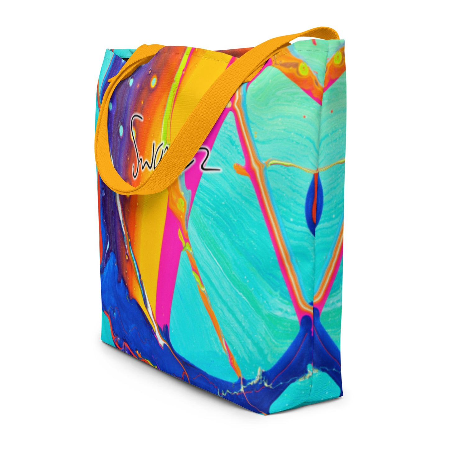 All-Over Print Large Tote Bag - Rainbow design