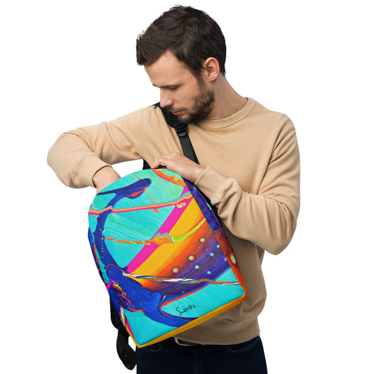 Minimalistischer Rucksack – Regenbogen-Design