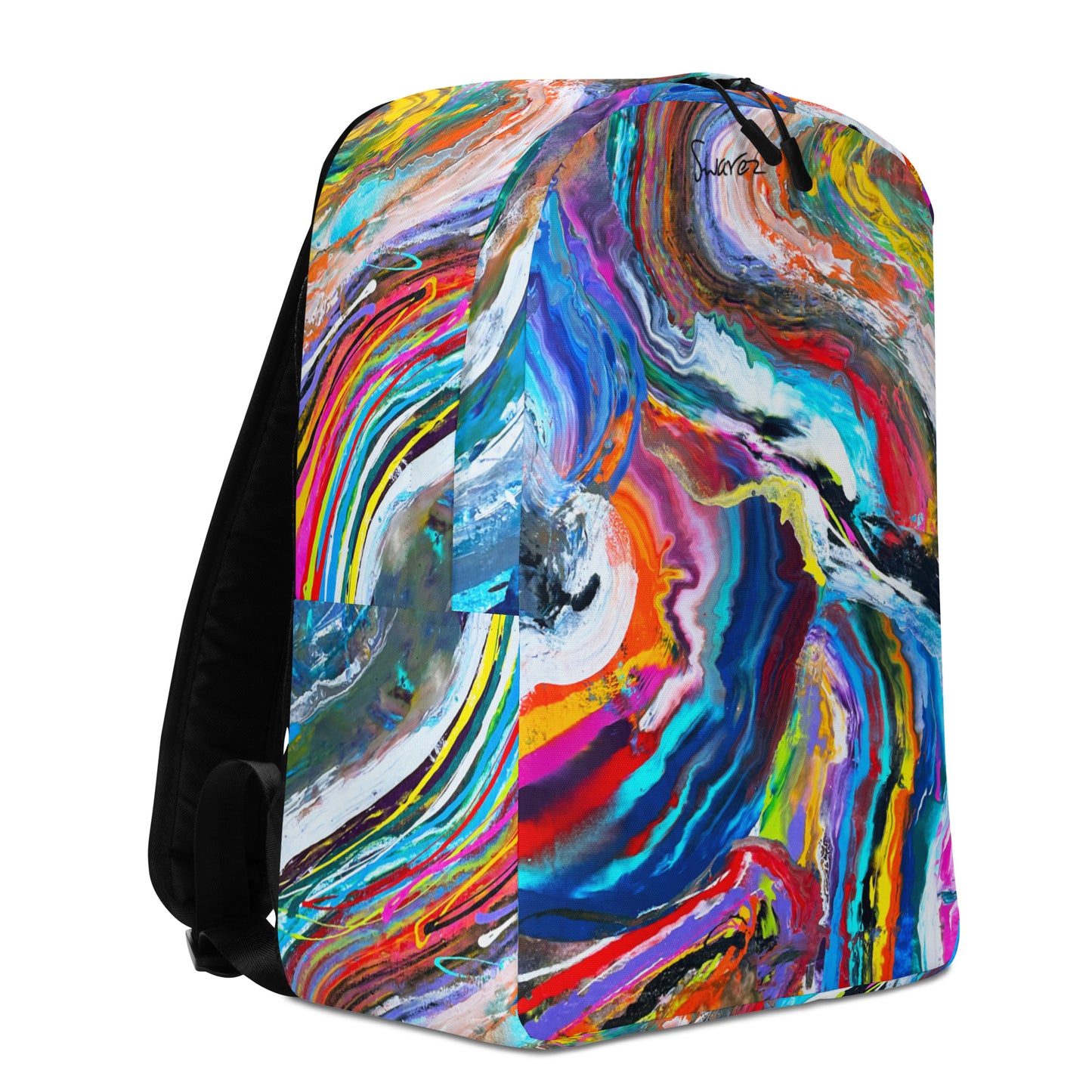 Minimalist Backpack - Rainbow Wave design