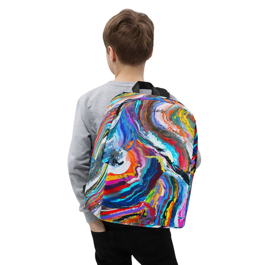 Minimalist Backpack - Rainbow Wave design