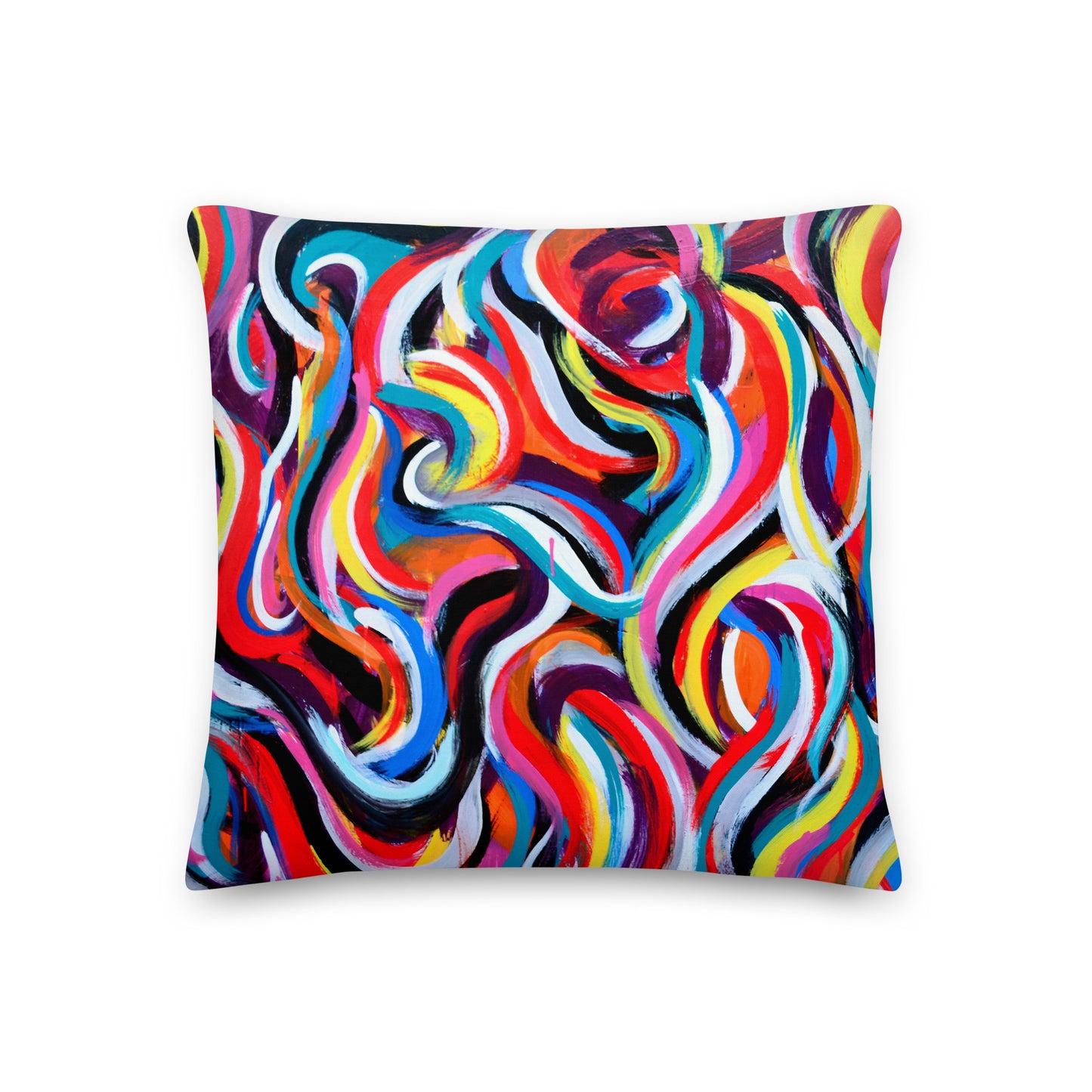 Travesseiro Premium - design de redemoinho multicolorido
