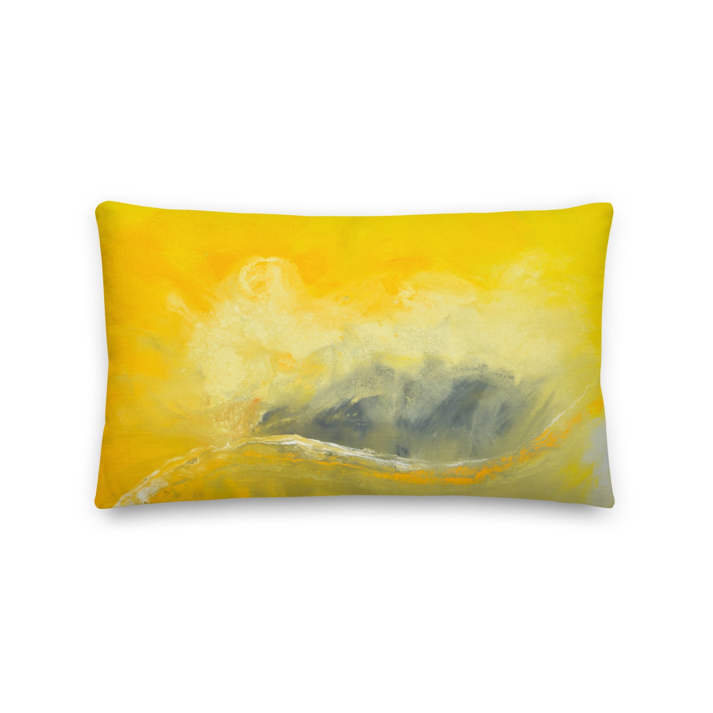 Premium Pillow - Yellow and Grey design