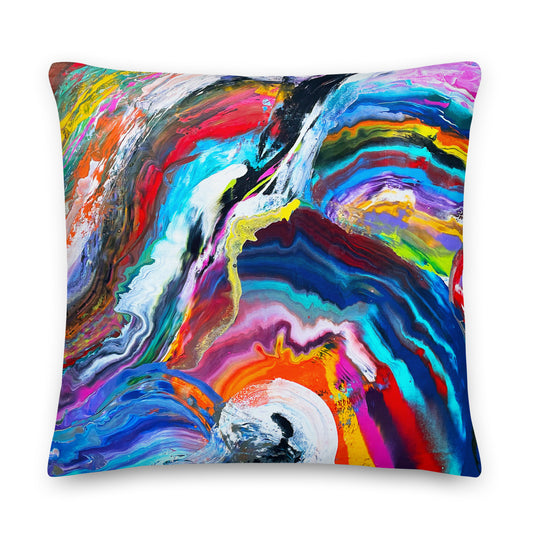 Premium Pillow - Rainbow Wave design