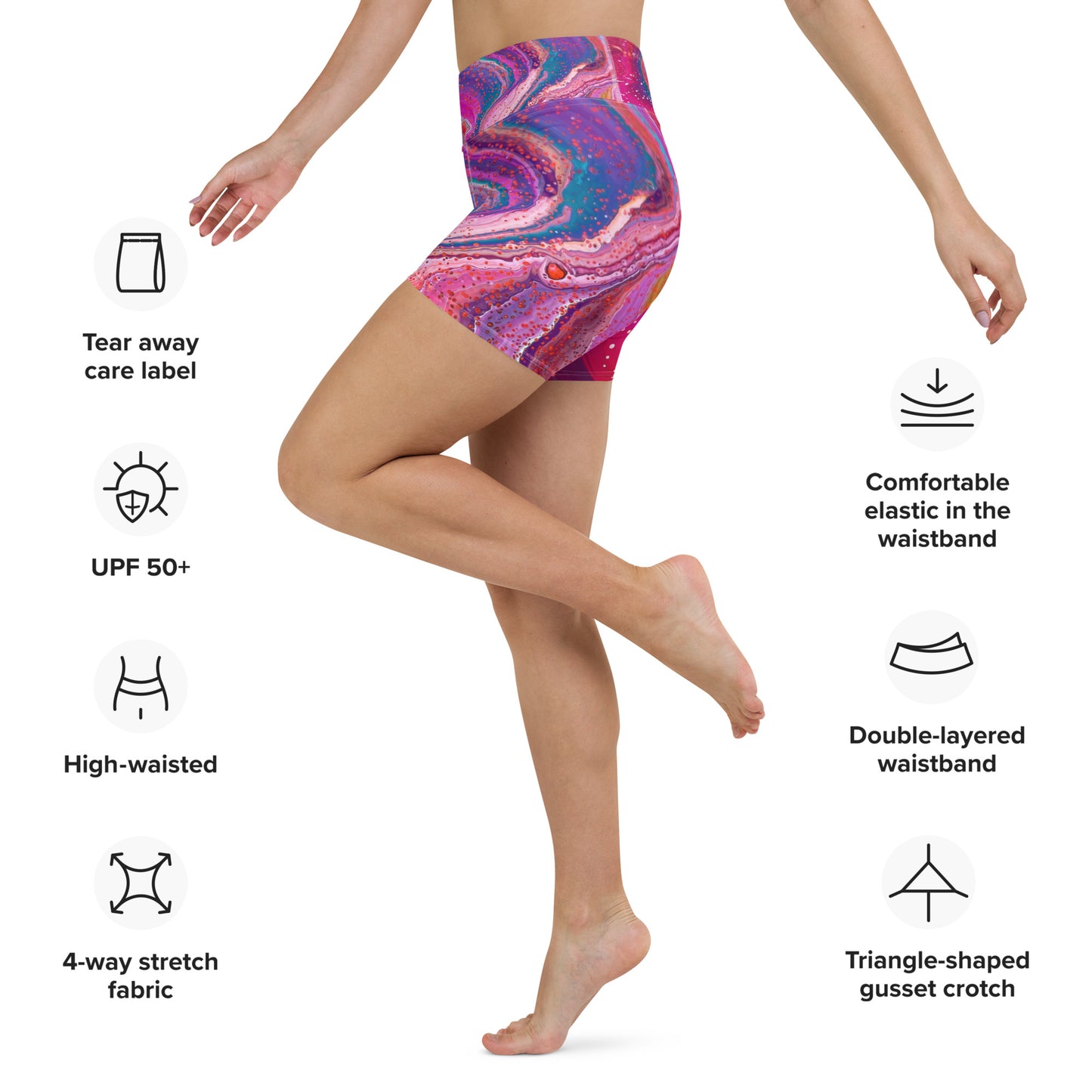 Shorts de ioga - design cósmico