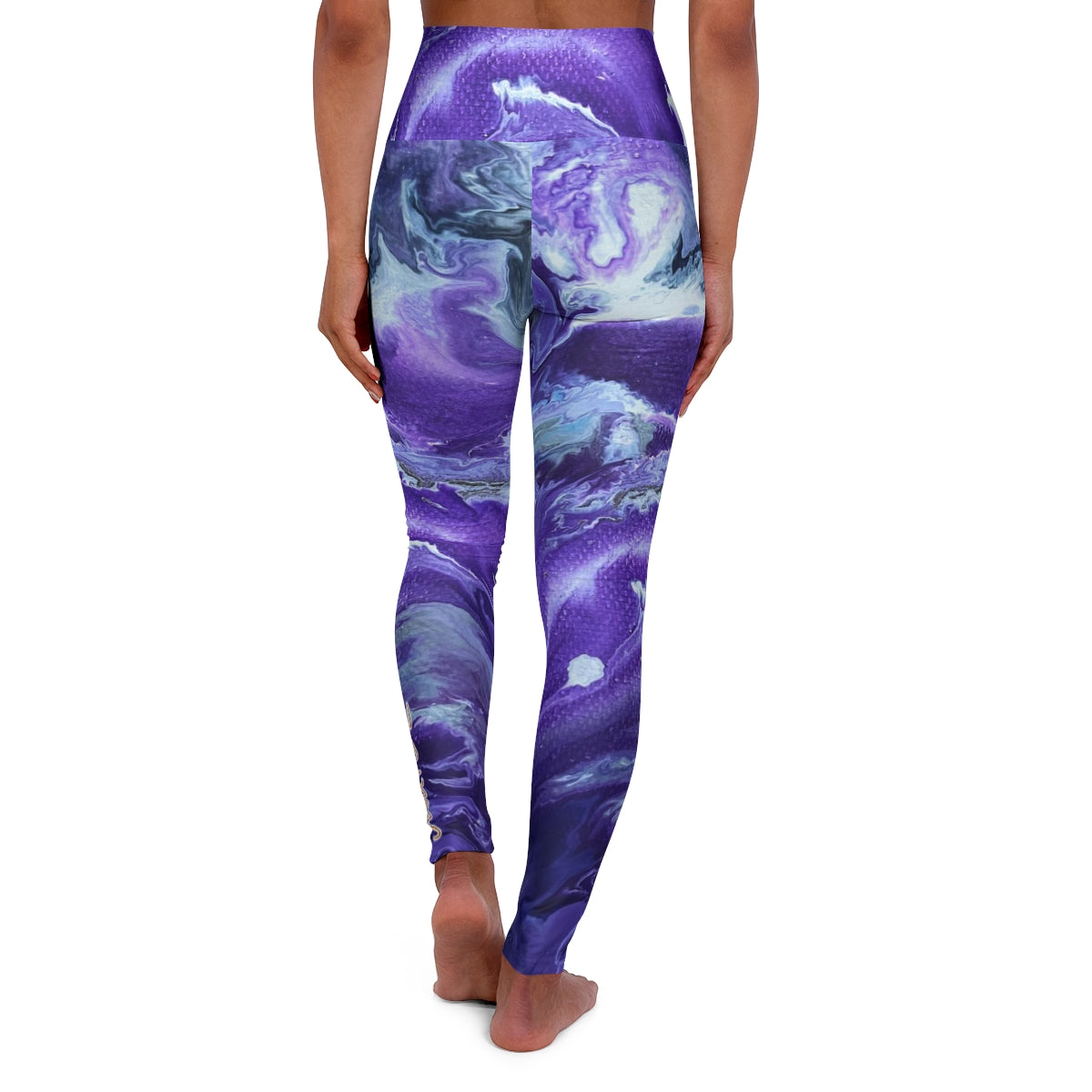 Alexandra Collection Purple Galaxy Athletic Workout Leggings Purple Large  at Amazon Women's Clothing store