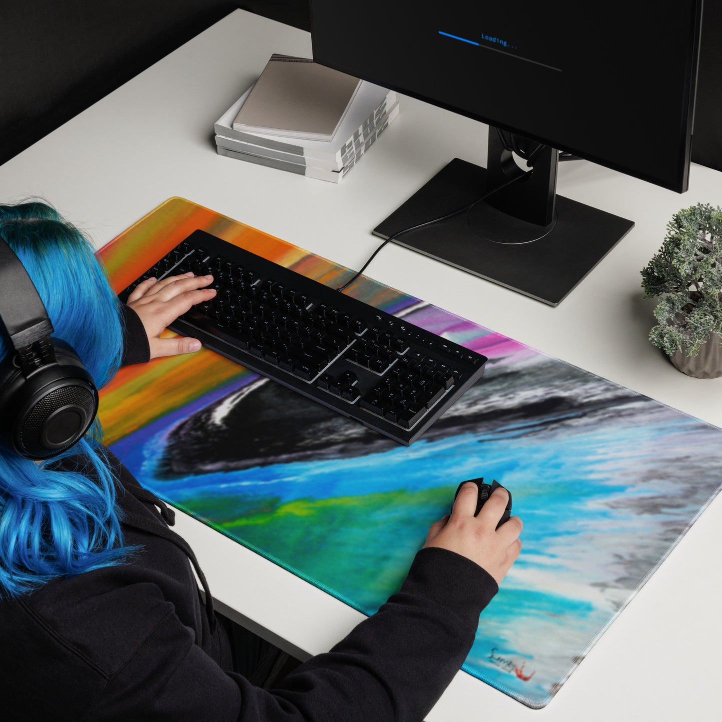 Gaming mouse pad - Spin art
