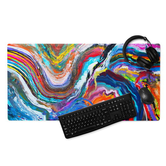 Gaming mouse pad - Rainbow Wave design