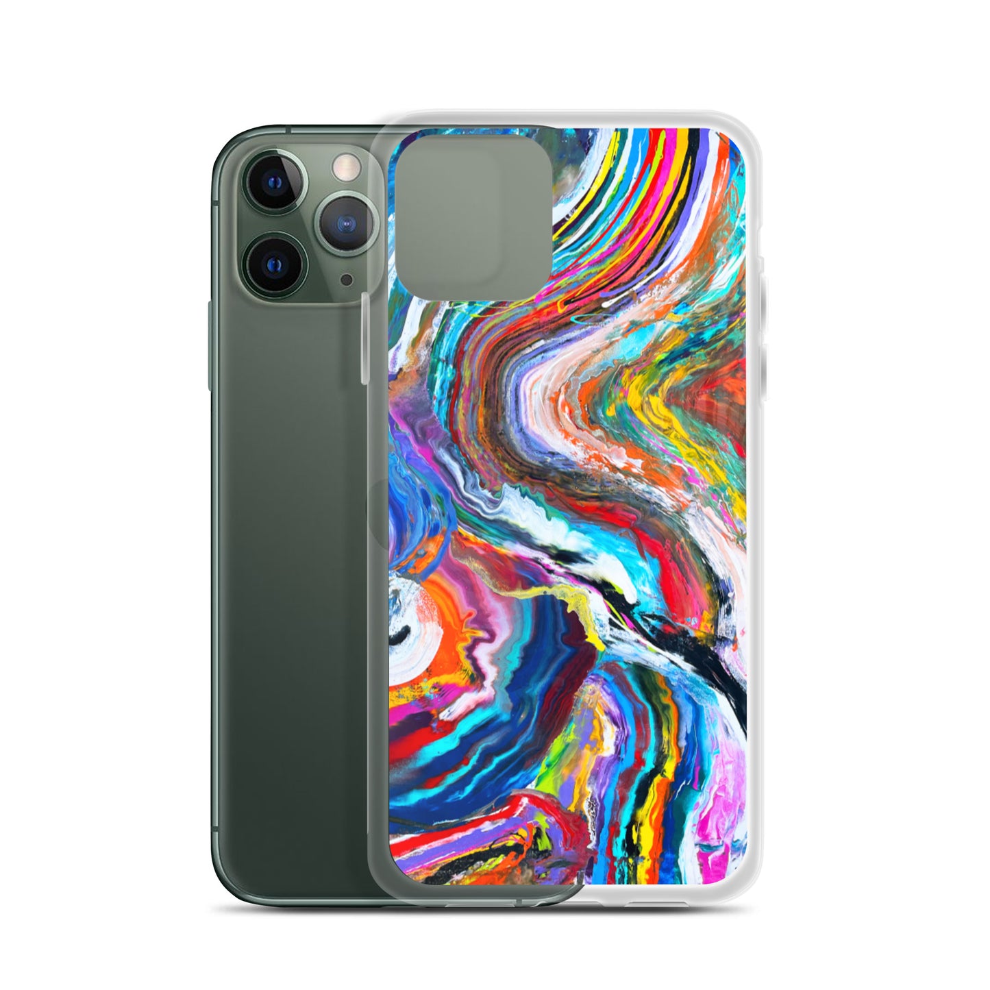 iPhone-Hülle – Regenbogenwellen-Design