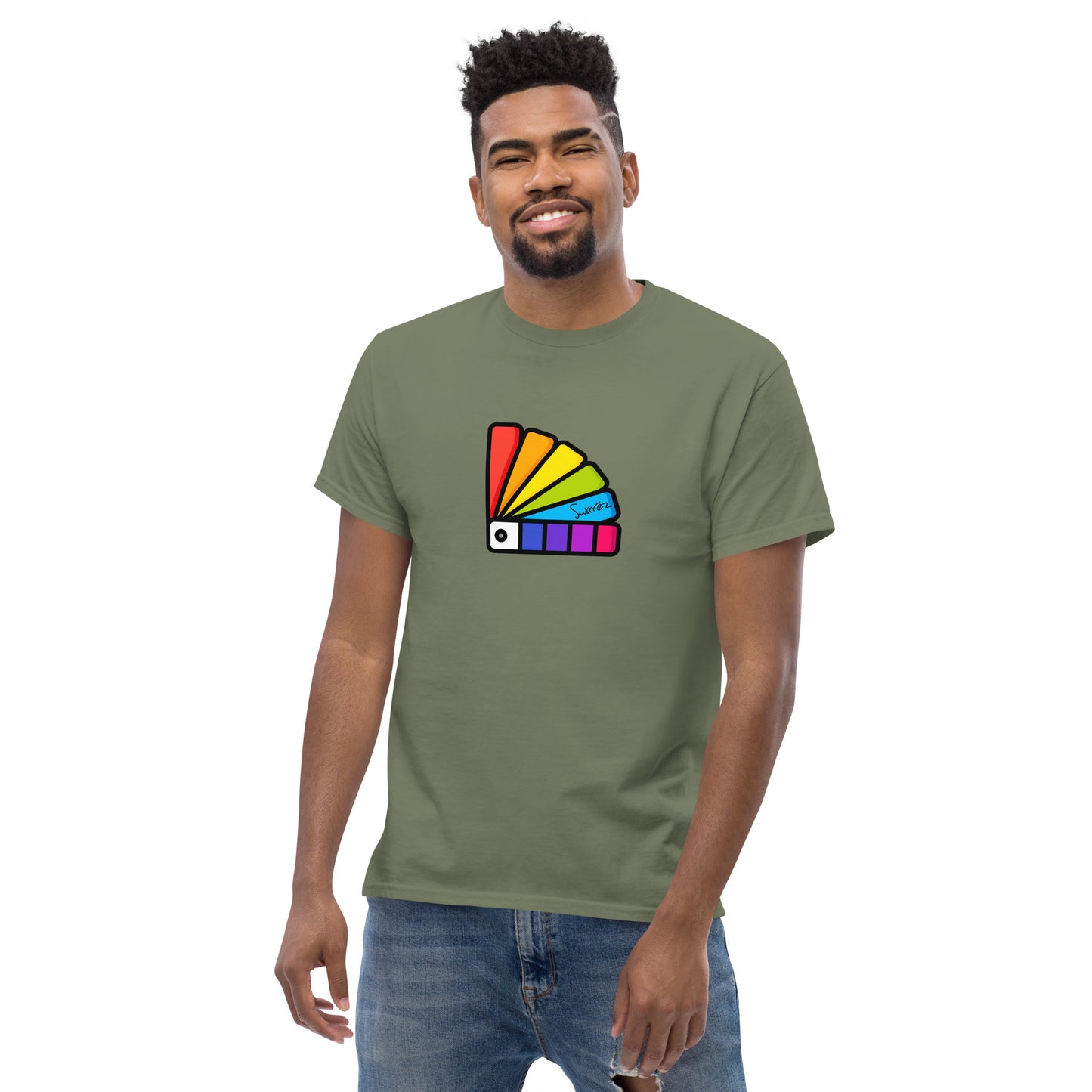 Camiseta masculina clássica - design gráfico de pintura