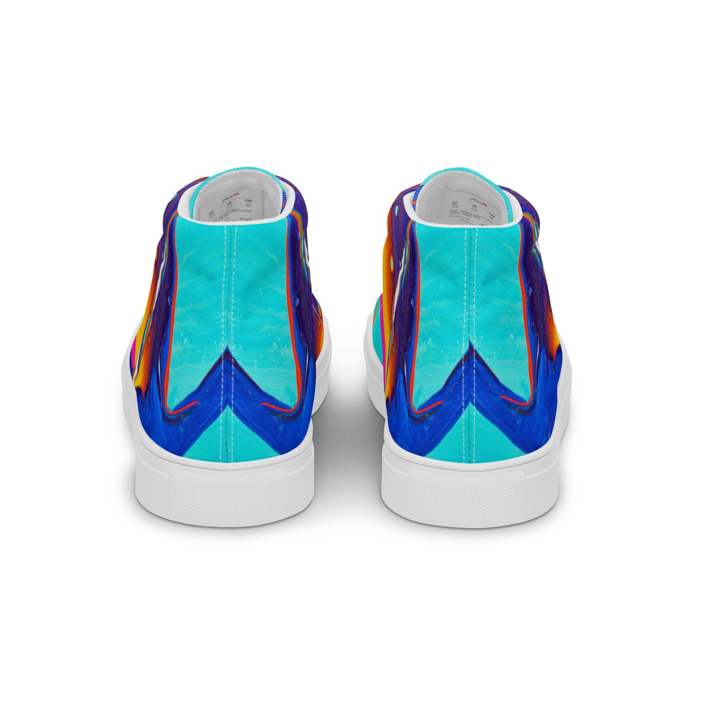 Men’s high top canvas shoes - Rainbow design
