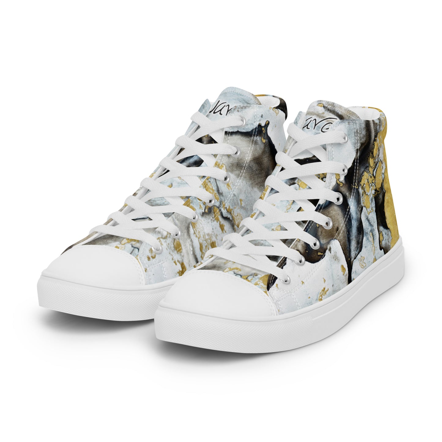 Men’s high top canvas shoes - Black and white design