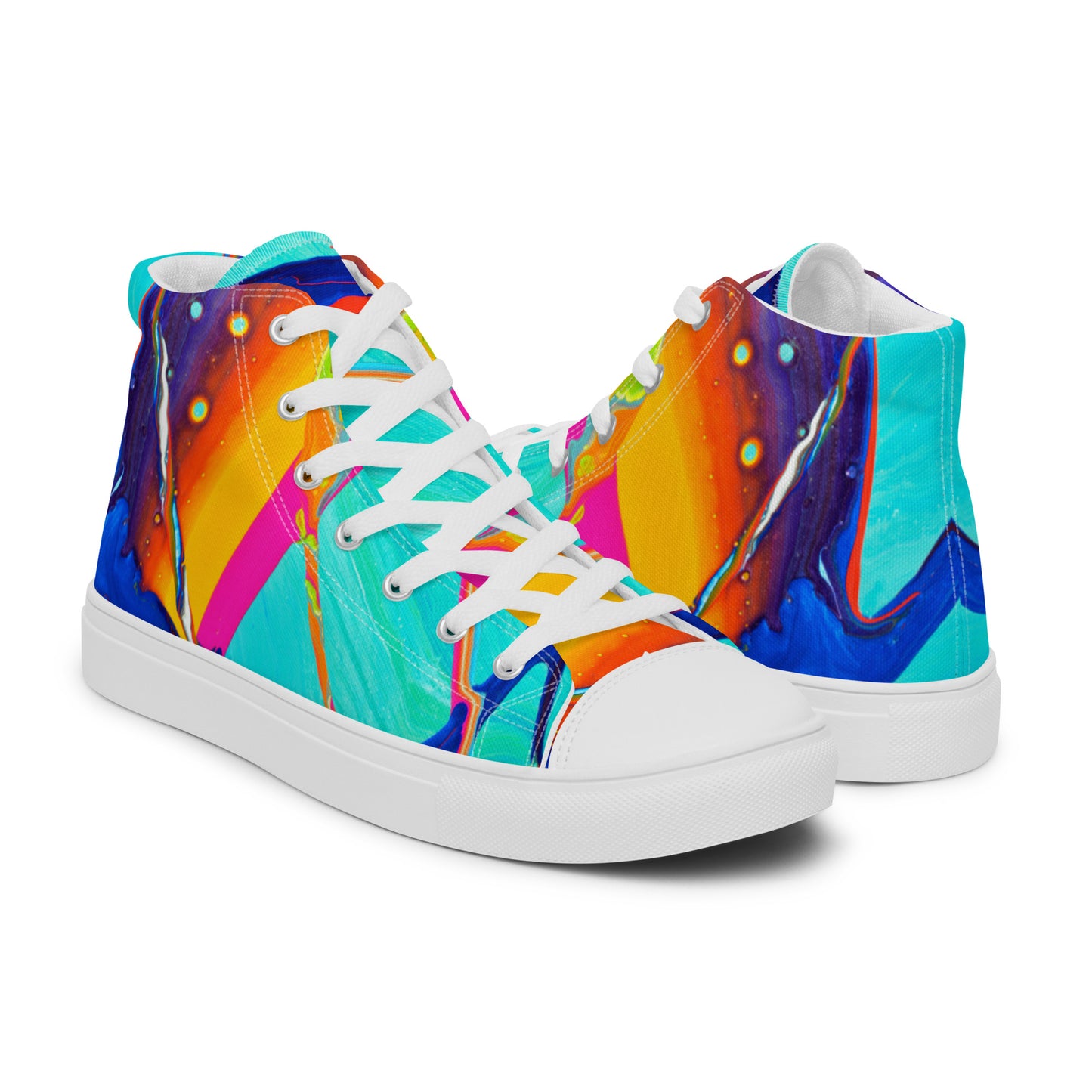 Sapatos cano alto de lona masculinos - design Rainbow