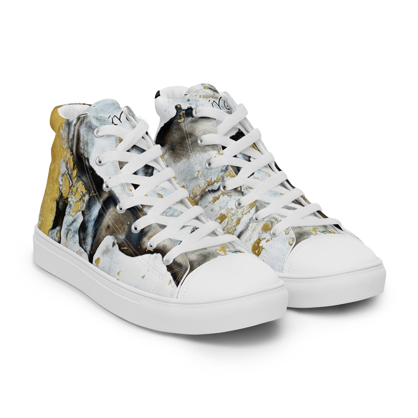 Men’s high top canvas shoes - Black and white design
