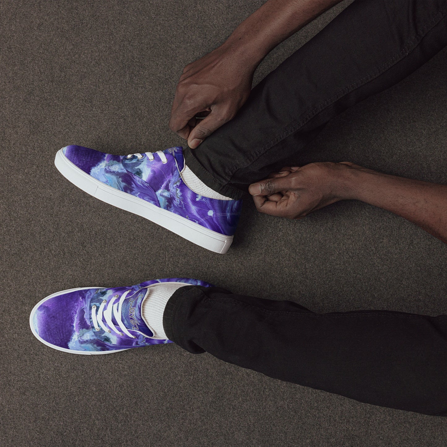 Men’s lace-up canvas shoes - Ady's Purplez!