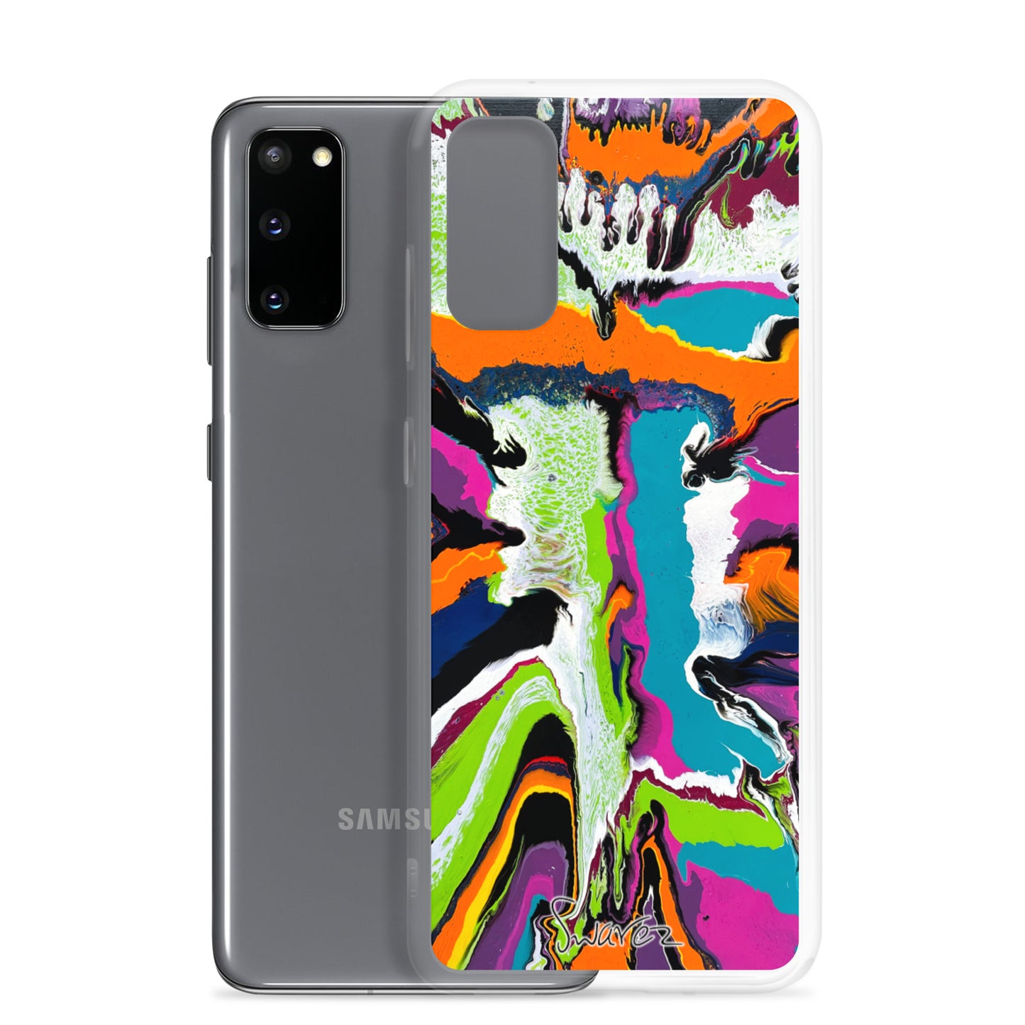 Samsung-Hülle – Orangefarbenes Burst-Design