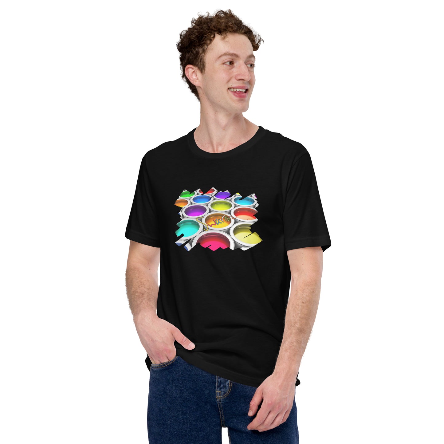 Unisex-T-Shirt – Bunte Farbdosen