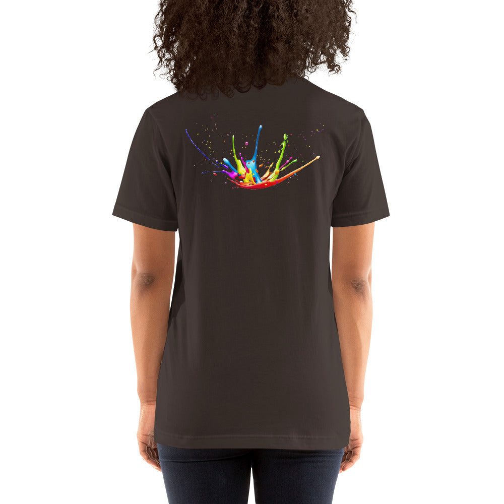 Unisex t-shirt - Swarez embroidered logo and printed paint splash