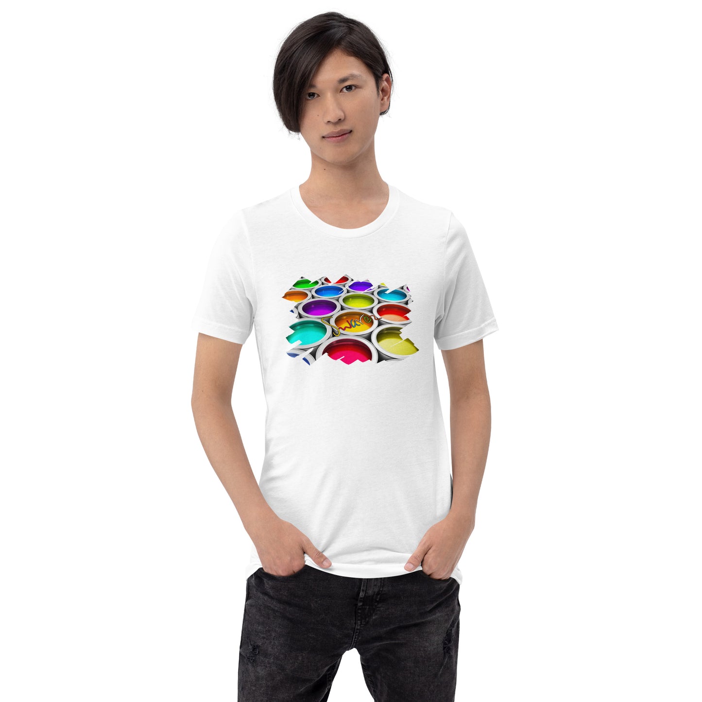 T-shirt unisexo - Latas de tinta coloridas