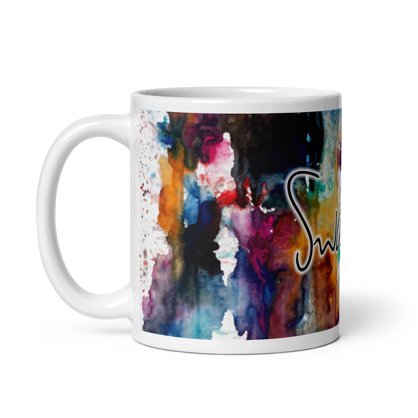 White glossy mug - Dawn Eclipse design