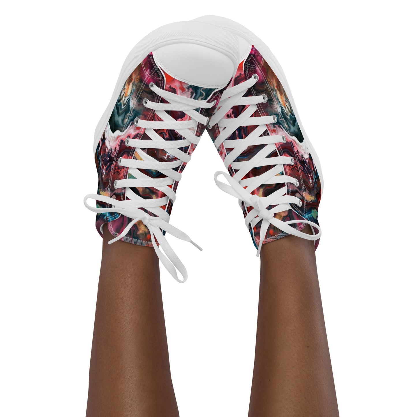 High-Top-Canvas-Schuhe für Damen – impressionistisches Design