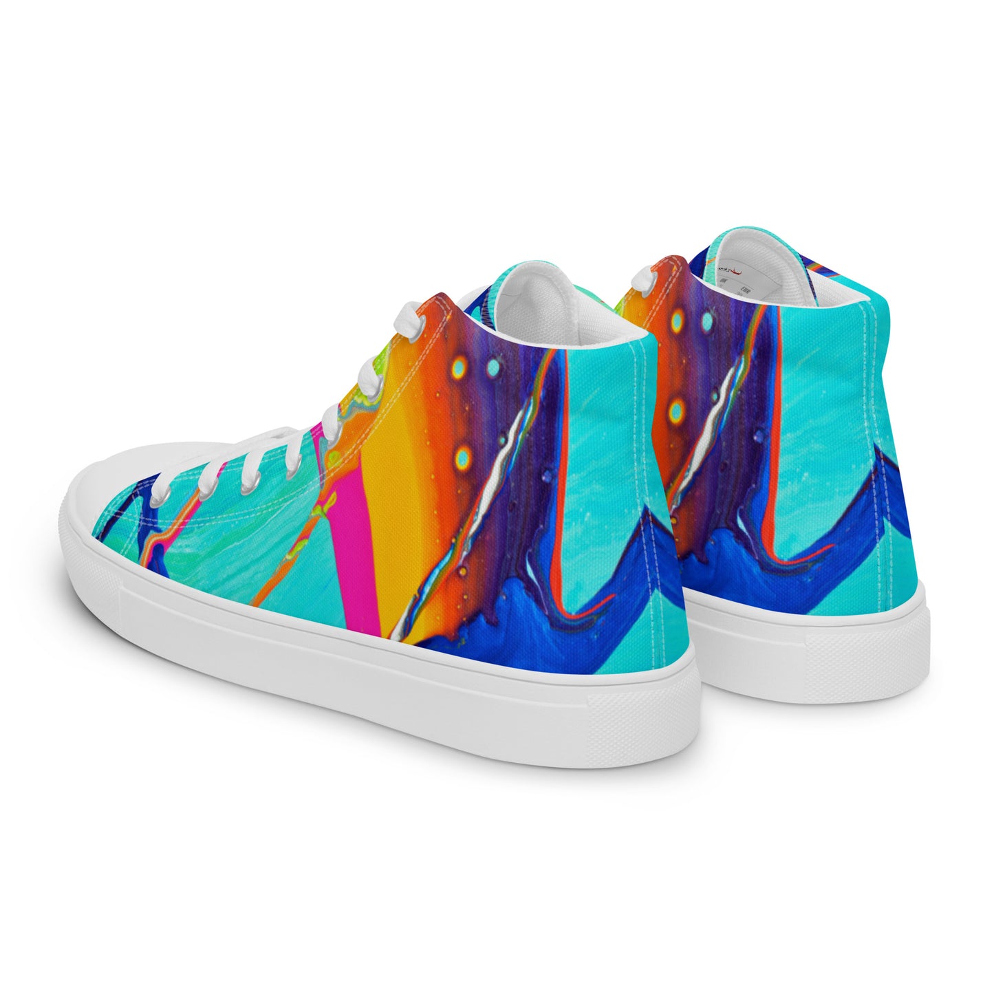 High-Top-Canvas-Schuhe für Damen – Regenbogen-Design
