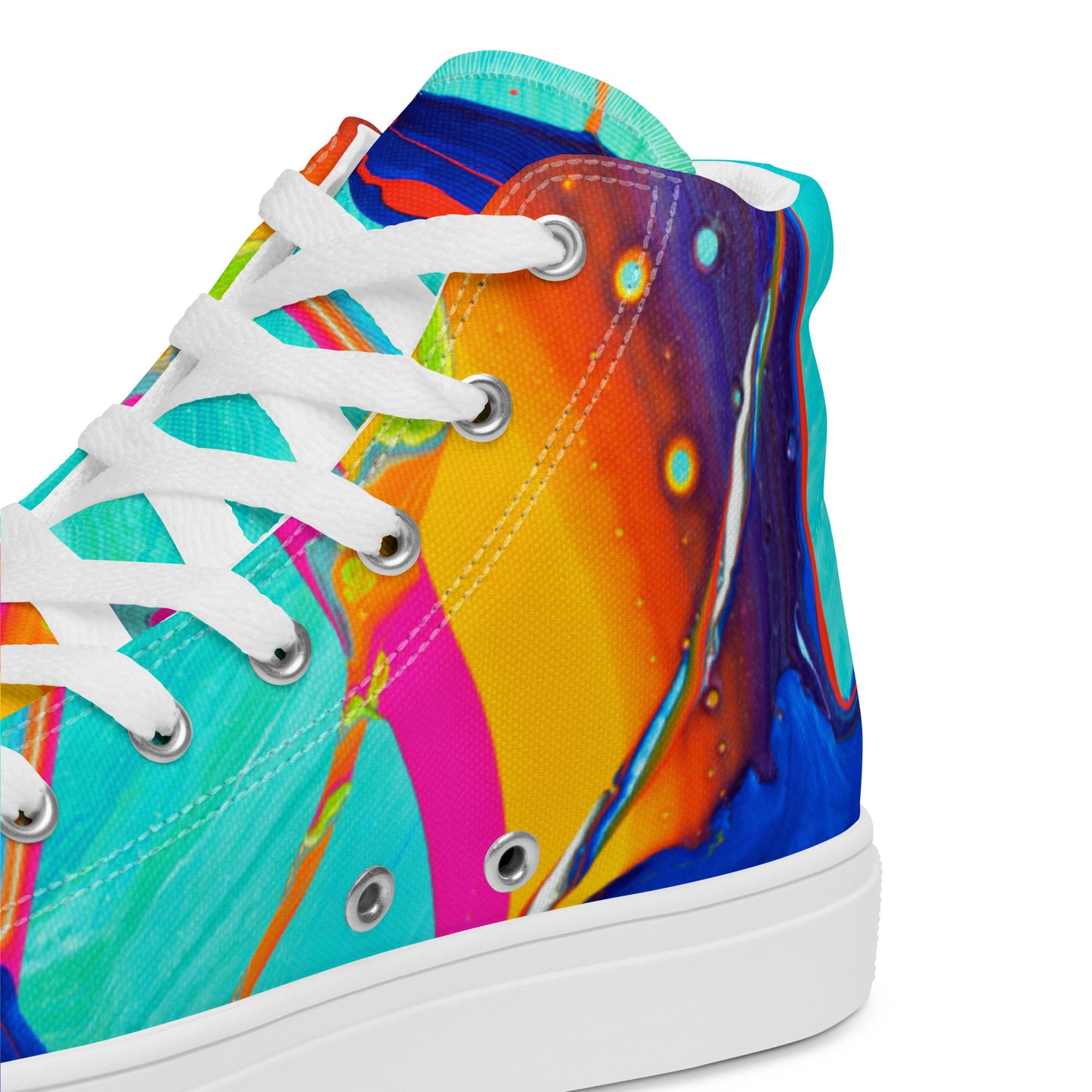 Women’s high top canvas shoes - Rainbow design