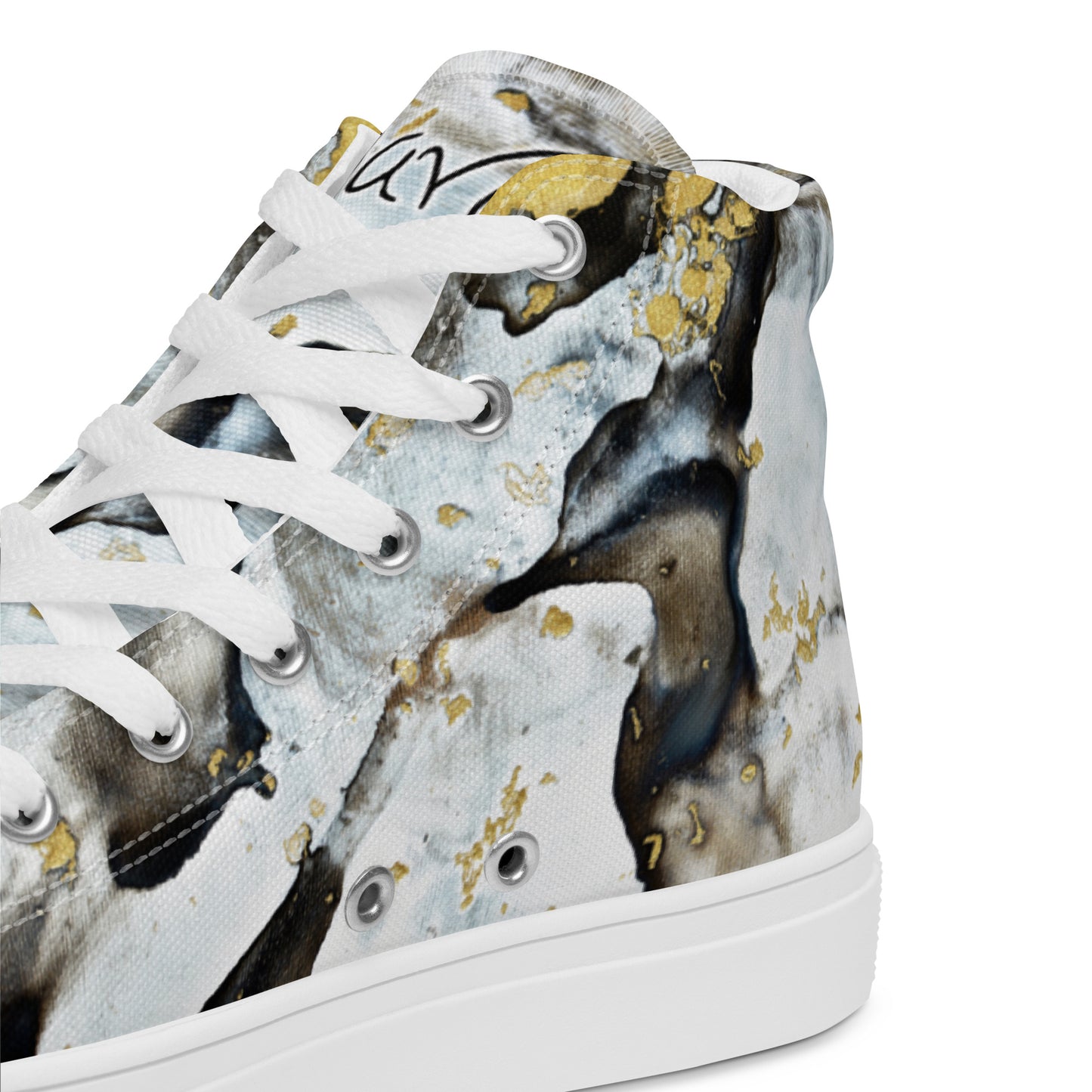 Women’s high top canvas shoes - Black and white design