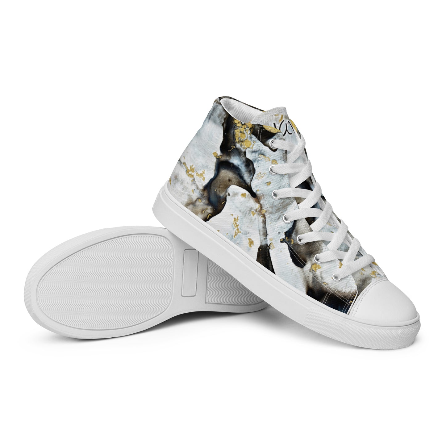 Women’s high top canvas shoes - Black and white design